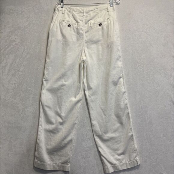 Free People Women's Abby Pleated Baggy Chino High Rise Pants Size 2 Cream Ivory - Picture 7 of 14